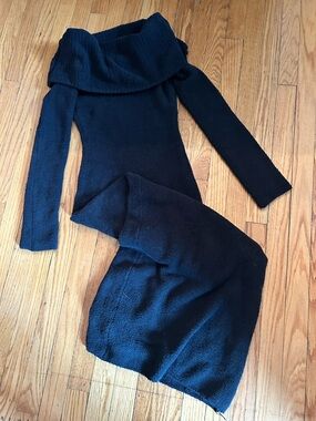 Skims brand Women's Black Off-Shoulder Sweater Dress